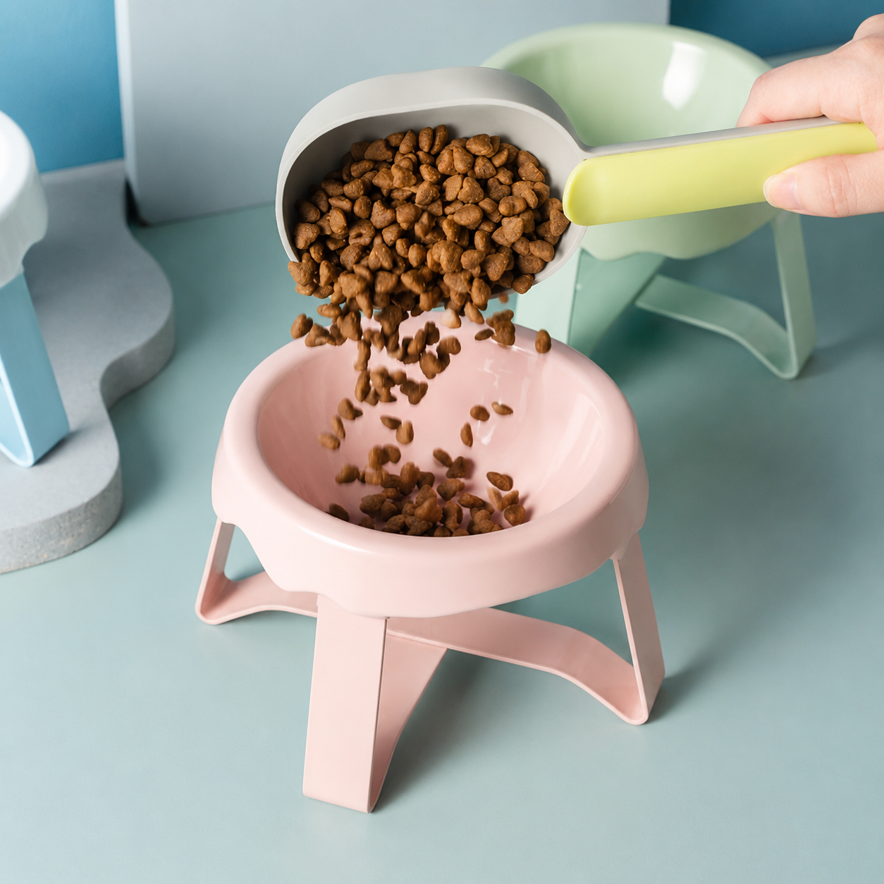 Ceramic Ice Cream Elevated Pet Bowl