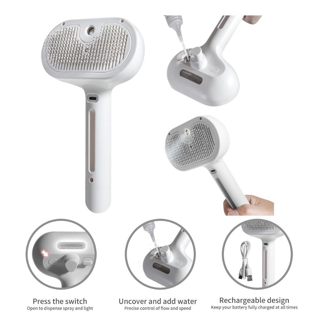 Deshedding Brush with Steam