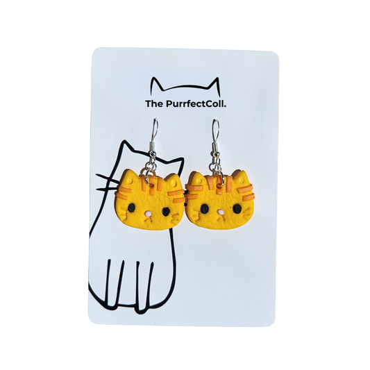 Orange Cat Meowmy Earrings