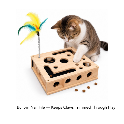 Cat Nail File Treat Puzzle Toy