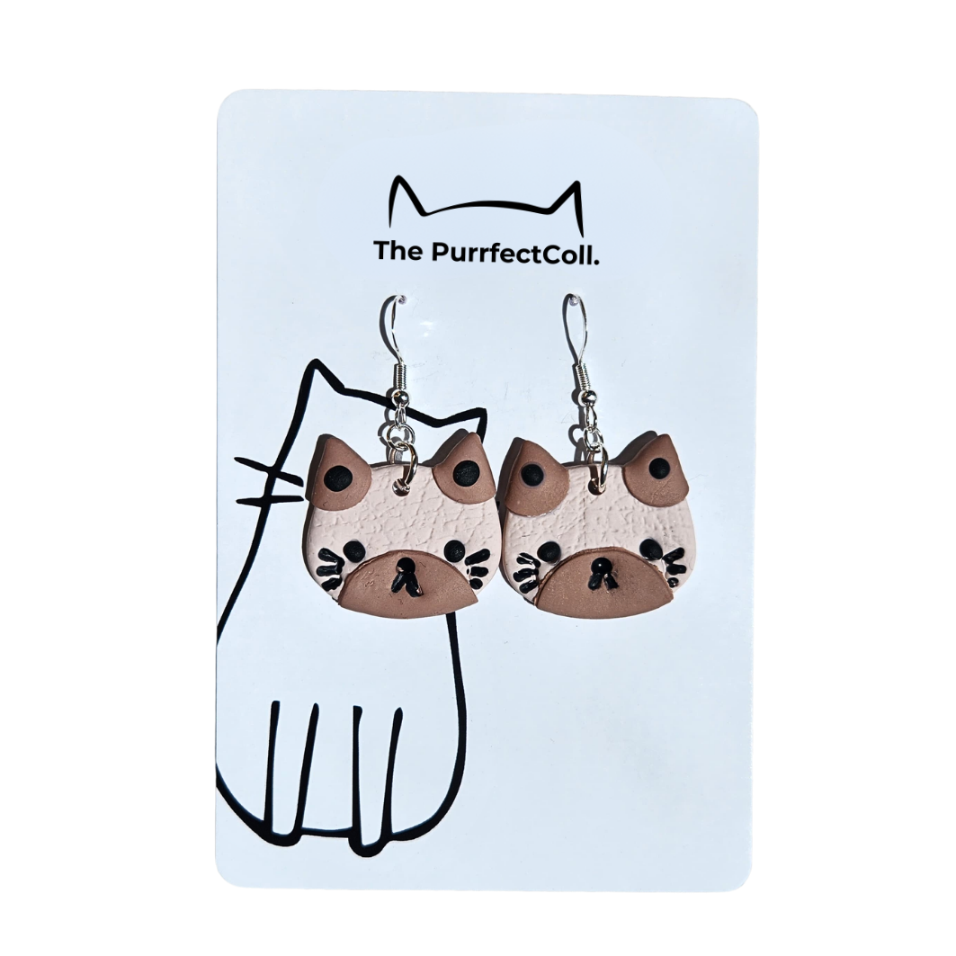 Siamese Cat Meowmy Earrings