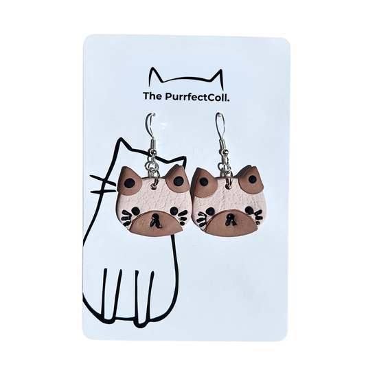 Siamese Cat Meowmy Earrings