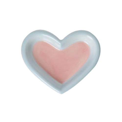 Ceramic Heart-Shaped Plate BLUE/PINK