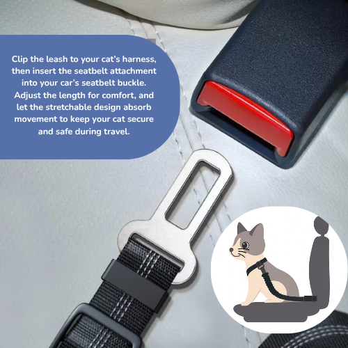 Pet Car Seatbelt – Adjustable & Extendable Safety Leash