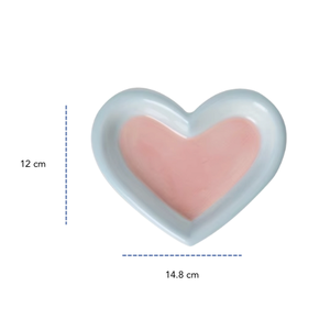Ceramic Heart-Shaped Plate BLUE/PINK