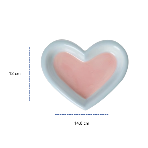 Ceramic Heart-Shaped Plate BLUE/PINK