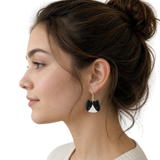 Tuxedo Cat Meowmy Earrings