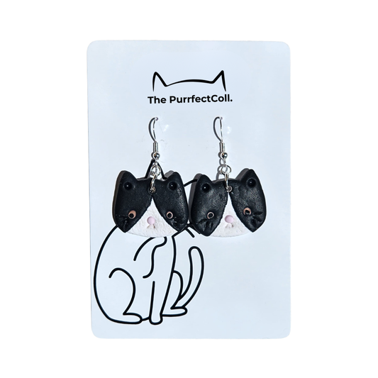 Tuxedo Cat Meowmy Earrings