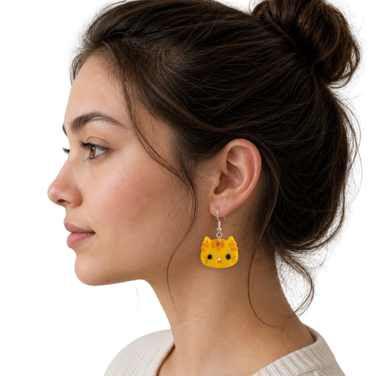 Orange Cat Meowmy Earrings