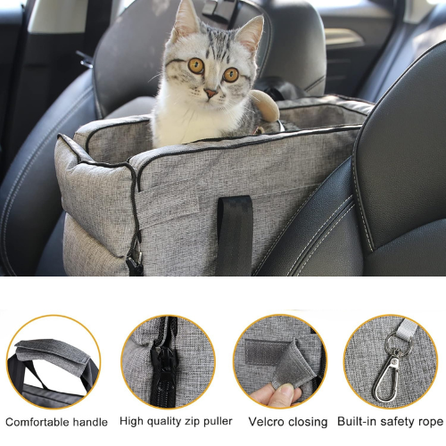 Car Armrest Booster Seat for Cats & Small Dogs | Pet Travel Seat