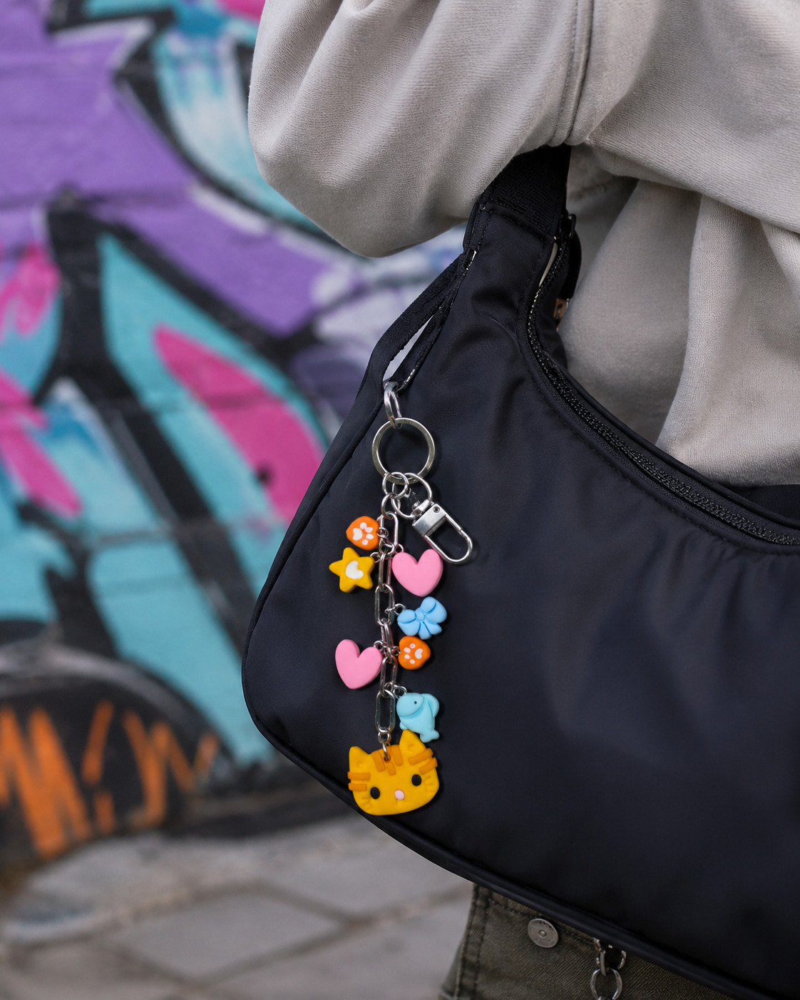 Ginger Cat Charm Keychain