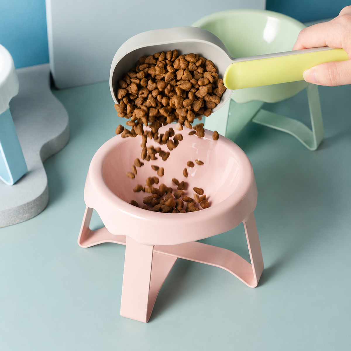 Ceramic Ice Cream Elevated Pet Bowl