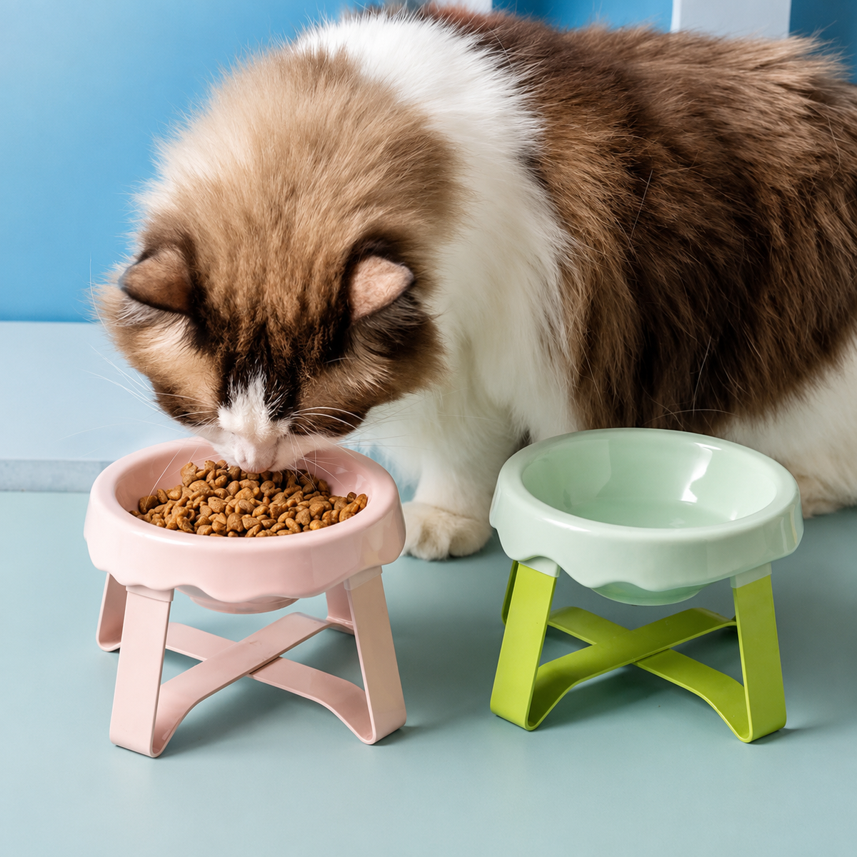 Ceramic Ice Cream Elevated Pet Bowl