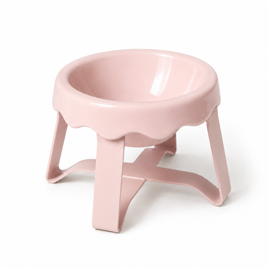 Ceramic Ice Cream Elevated Pet Bowl