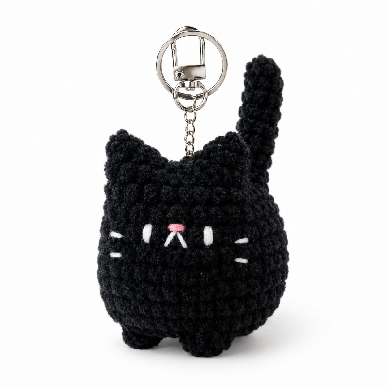 Black Cat Amigurumi Keychain (Stuffed Crochet)
