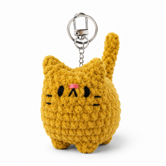 Ginger Cat Amigurumi Keychain (Stuffed Crochet)