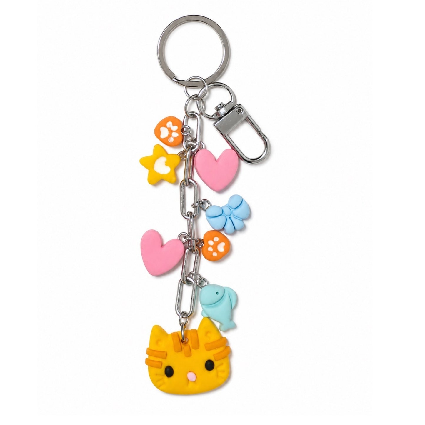 Ginger Cat Charm Keychain