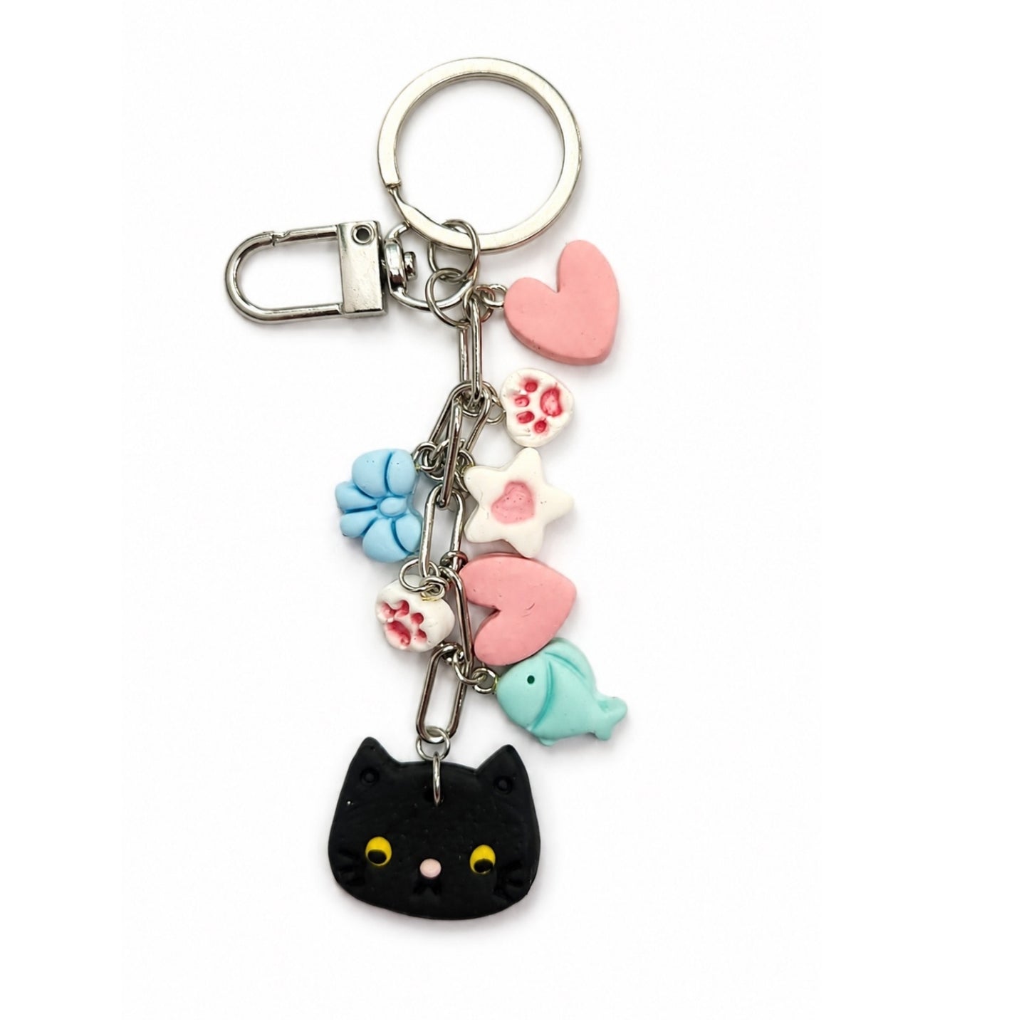 Black Cat Charm Keychain
